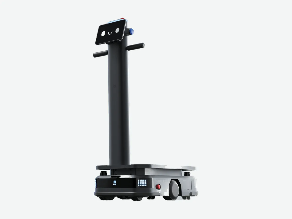 Light-payload industrial delivery robot with load platform and control column